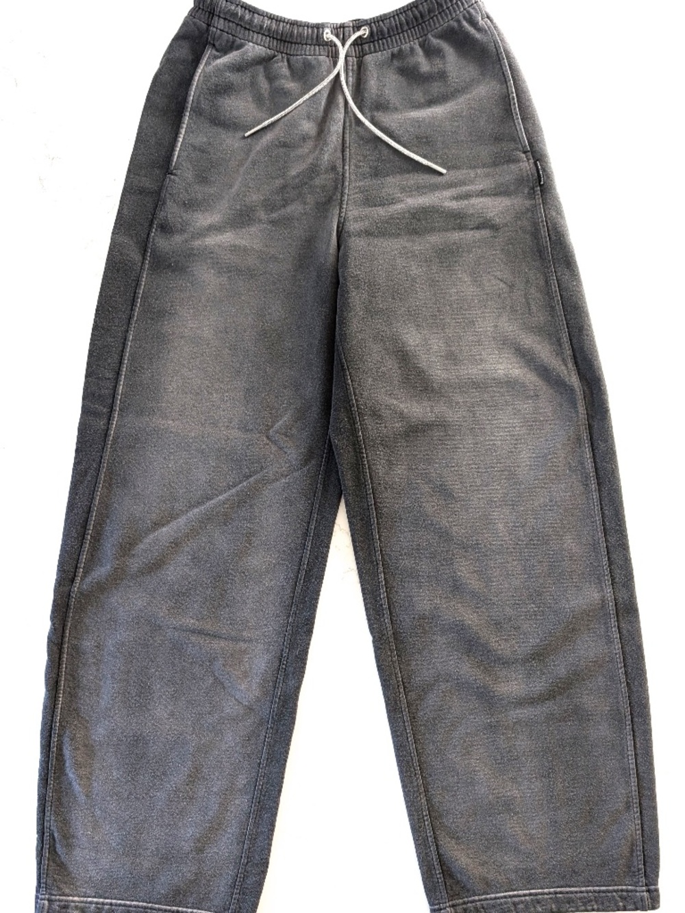 Alexander Wang Rhinestone Drawcord Sweatpants Washed Caviar Grey Cotton XXS NWT
